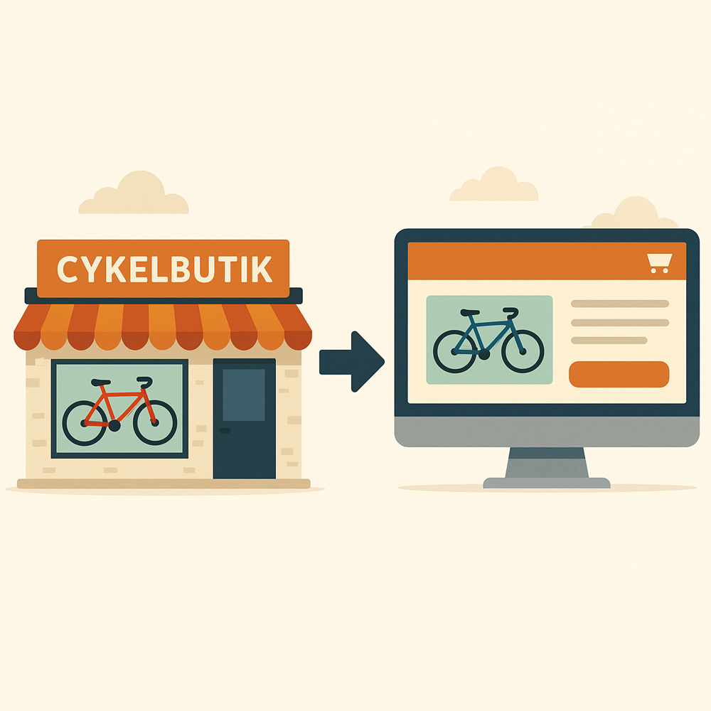Cykelbutik som börjar med e-handel